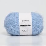 FORESTA цвет 1202 - нежный голубой. Состав: 56% меринос 14% альпака 30% нейлон. Метраж/вес мотка: 200м/100г